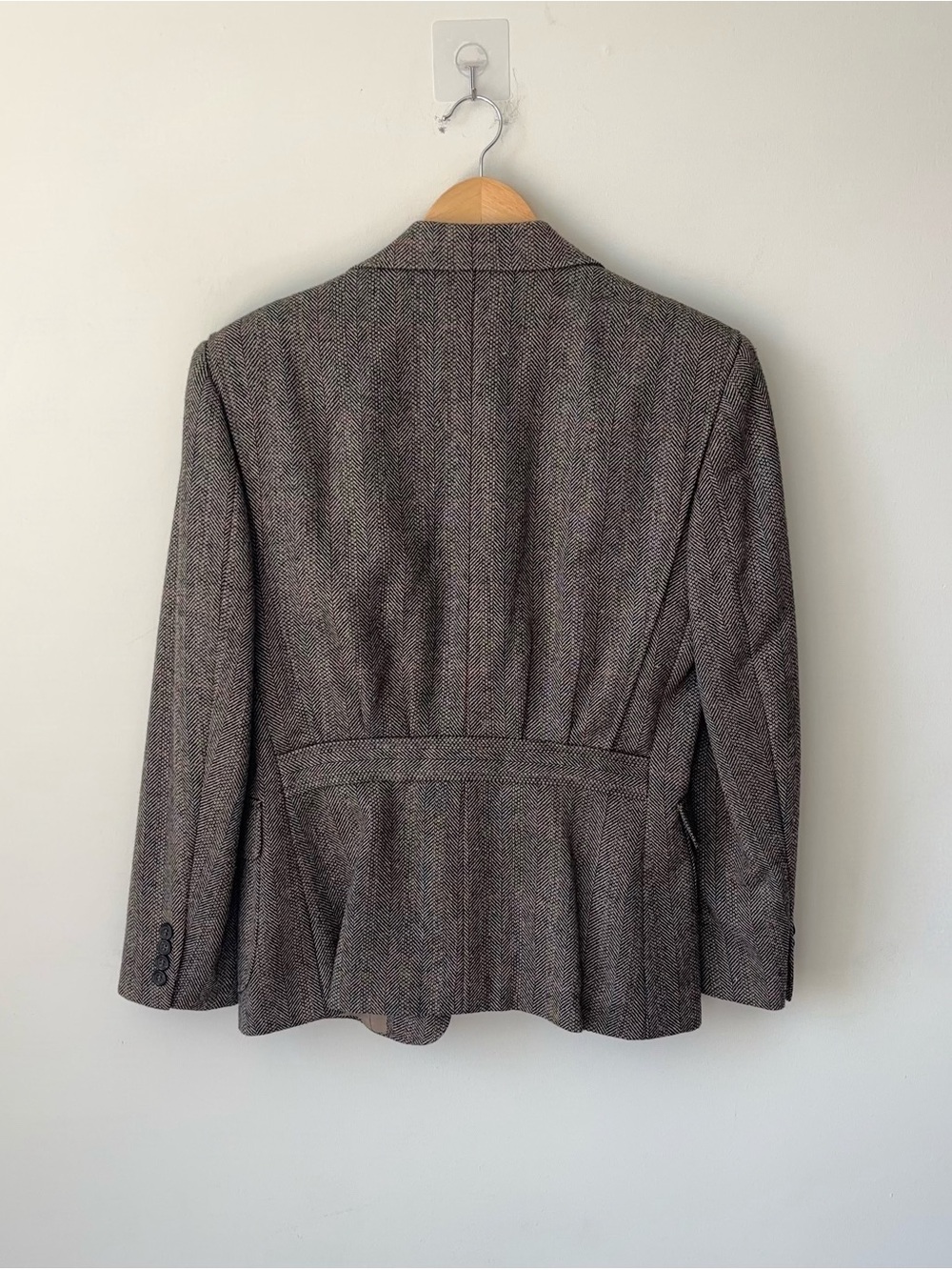 Vintage Ralph Lauren Wool Silk Blazer Women’s 10 Herringbone Tweed USA Jacket - Picture 8 of 14